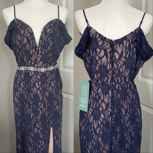 City Triangles Navy blue elegant dress new with tags size 1 - Picture 2 of 11